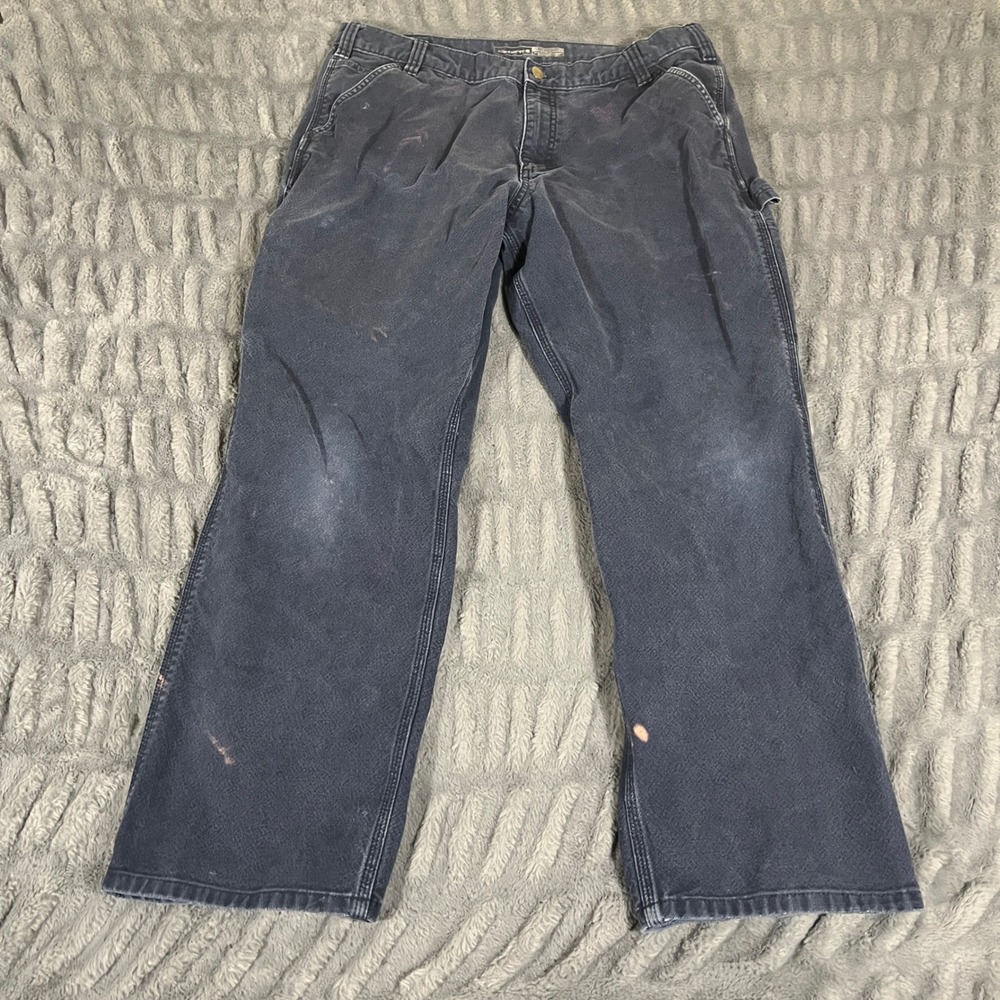 Carhartt BN3279-M Rugged Flex Relaxed Fit Duck Utility Work Pants Blue 38x30